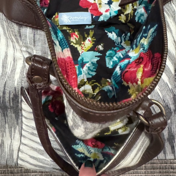 Noonday Collection Black and White Geometric Shoulder Bag